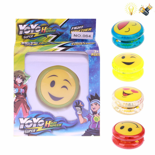 4款笑脸溜溜球 灯光 包电 塑料