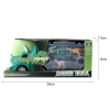 三角龙货柜车+3只铁皮动物车(大车2色) 滑行 黑轮 塑料