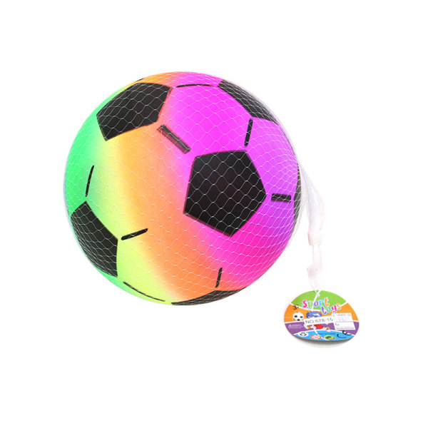 9寸PVC充气彩虹沙滩足球 塑料