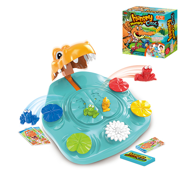 鳄鱼食青蛙互动游戏 塑料