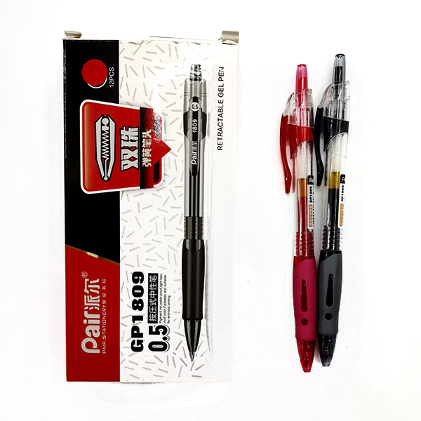12PCS 15CM 黑色+红色中性笔 0.5MM 塑料