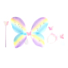 彩色蝴蝶翅膀+天使棒+发夹 布绒