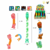 12PCS 伸缩管恐龙玩具  4色 包电 灯光 塑料
