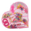 12pcs儿童DIY粉红盒糖果珠+头绳-梅花 塑料