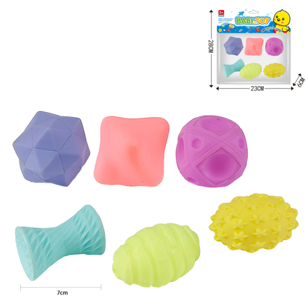 6pcs不同形状洗澡玩具 塑料