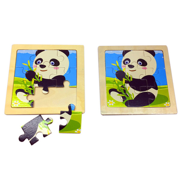 木制小熊猫拼图  木质