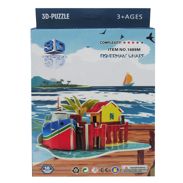3D海边小屋儿童益智拼图 建筑物 纸质