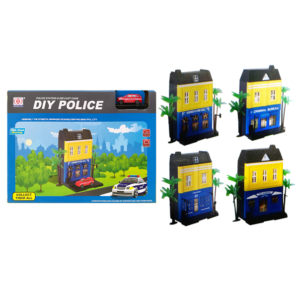 4款警察房子套 仿真 塑料