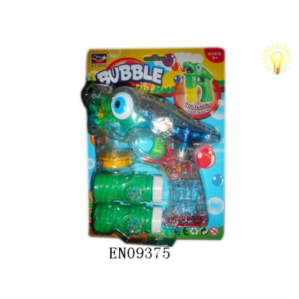 自动鳄鱼泡泡枪配2瓶泡泡水 电动 灯光 塑料
