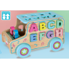 字母玩具车 单色清装 木质