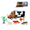 犀牛收纳车+4只动物+1树(配件多色随机)  塑料
