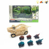 恐龙小骨架车模型-恐龙车场景拼装组合B 2色 滑行 灯光 声音 不分语种IC 包电 黑轮 塑料