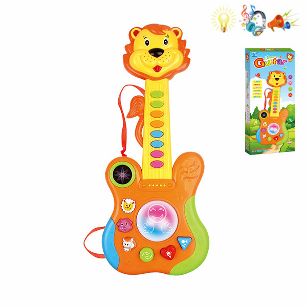 15键狮子学习琴吉他 灯光 声音 音乐 西班牙文IC 塑料