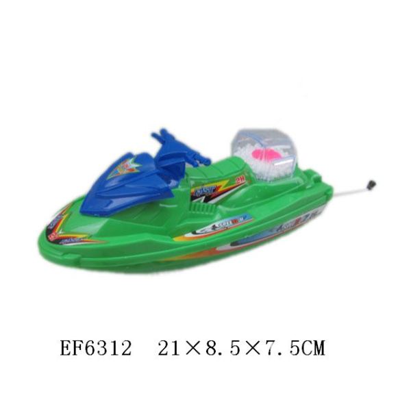 实色拉线摩托艇带雪花3色 塑料