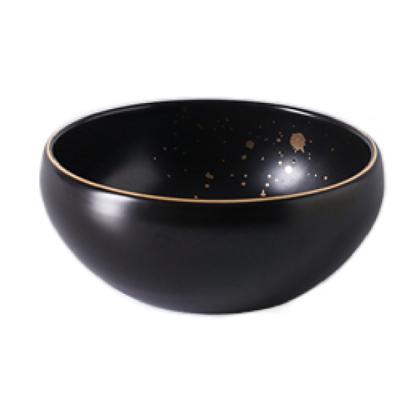 哑光黑点6英寸翅碗 单色清装 陶瓷