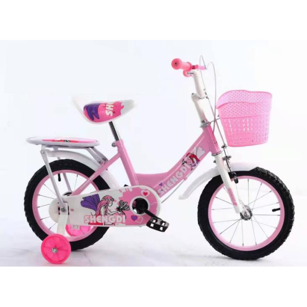 儿童14寸高碳钢车架彩色轮自行车 单色清装 金属