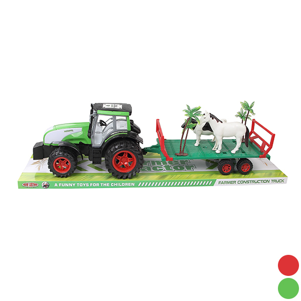农夫车载2只动物,树 惯性 塑料
