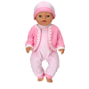 粉红羊毛提花连体套装 娃娃衣服 18寸 布绒