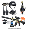 M416迷彩枪带特警帽,对讲机,望远镜,护目镜,警证,警徽 软弹 冲锋枪 红外线 喷漆 塑料
