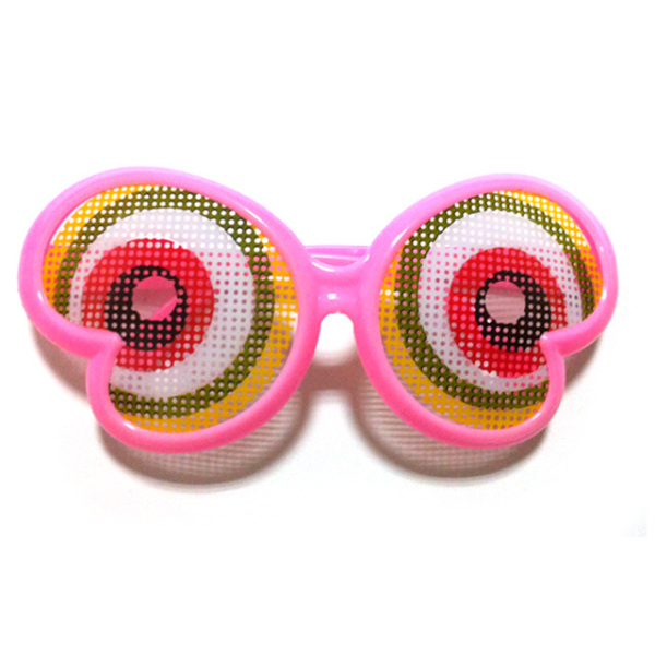 蝴蝶型彩色膜眼镜 塑料