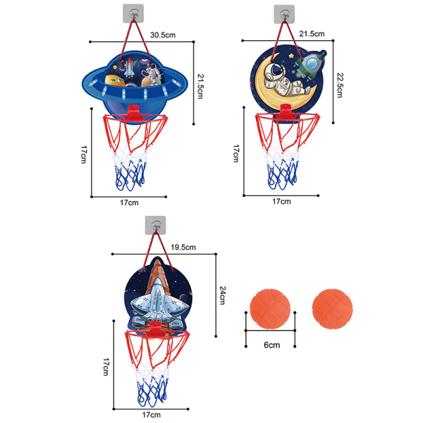 3款式16cm篮球板配PE篮球 塑料