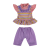 夏红条纹衣+紫裤 娃娃衣服 18寸 布绒