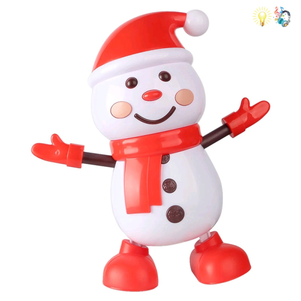 圣诞节电动跳舞雪人 电动 灯光 音乐 英文IC 带动作 塑料