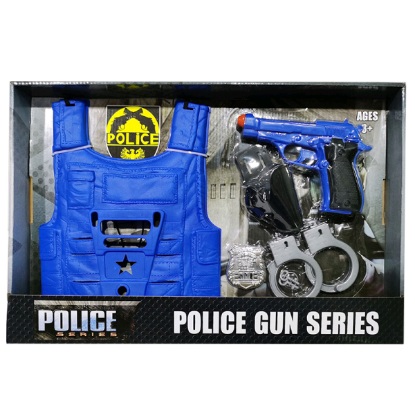 打响枪警察套装 惯性 手枪 实色 塑料