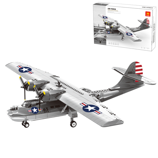 364(pcs)PBY-5A卡塔琳娜水上飞机-美国积木套 塑料