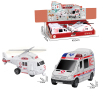 6PCS 2款式救护车 惯性 实色 塑料