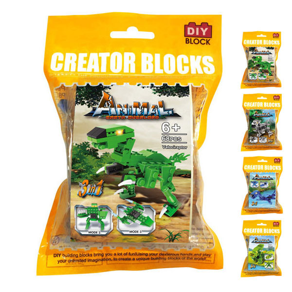 4款侏罗纪积木-变形恐龙 塑料