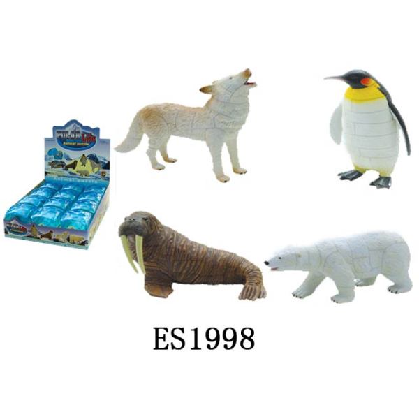 12PCS 12只4款8~10cm拼装喷漆北极动物 塑料