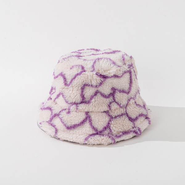 条纹羊羔毛帽 中性 56-58CM 冬帽 100%聚酯纤维