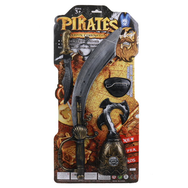海盗刀+注塑勾+小刀+眼罩+耳环 海盗 喷漆 塑料