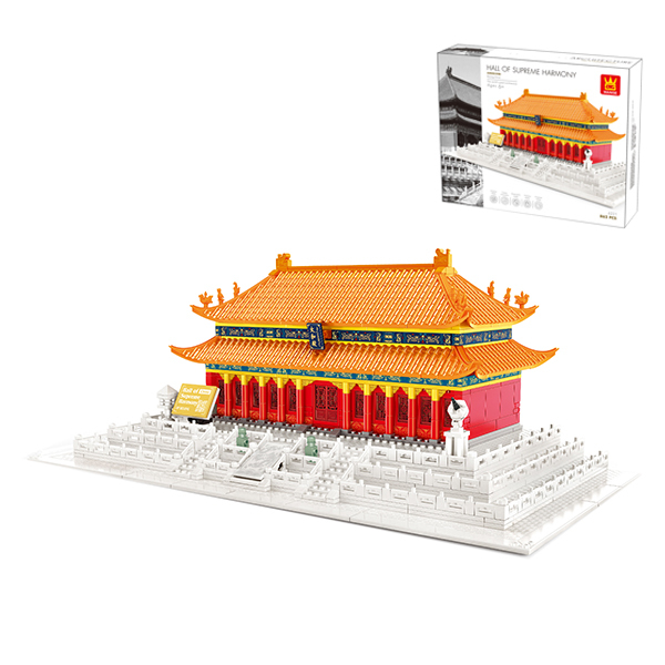 862pcs 中国北京故宫太和殿积木 塑料