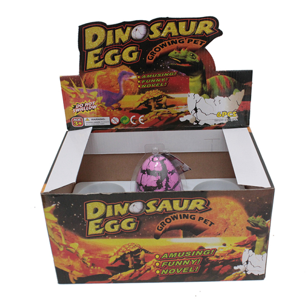 6PCS 6盒庄膨胀彩色裂纹恐龙蛋 塑料
