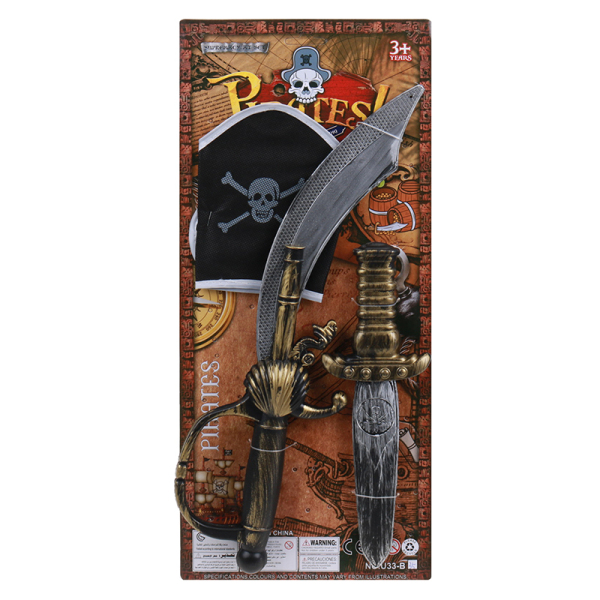 海盗刀+匕首+帽子 海盗 喷漆 塑料
