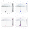 儿童可爱卷毛小狗自动透明学生雨伞加厚加固长柄透明伞【76CM】 混色 塑料