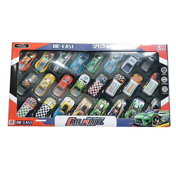 24(pcs)6.8cm铁皮车 回力 塑料