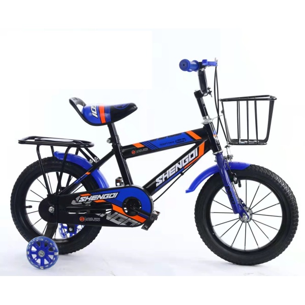 儿童12寸高碳钢车架闪光辅助轮自行车 单色清装 金属