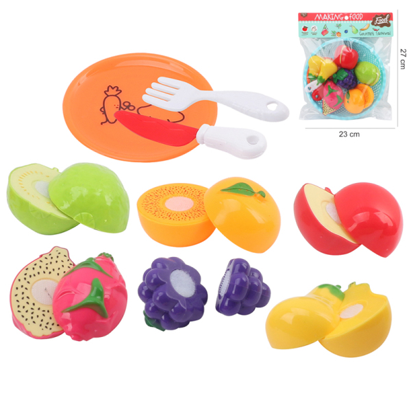 9pcs水果切切乐组合 可切 实色 塑料