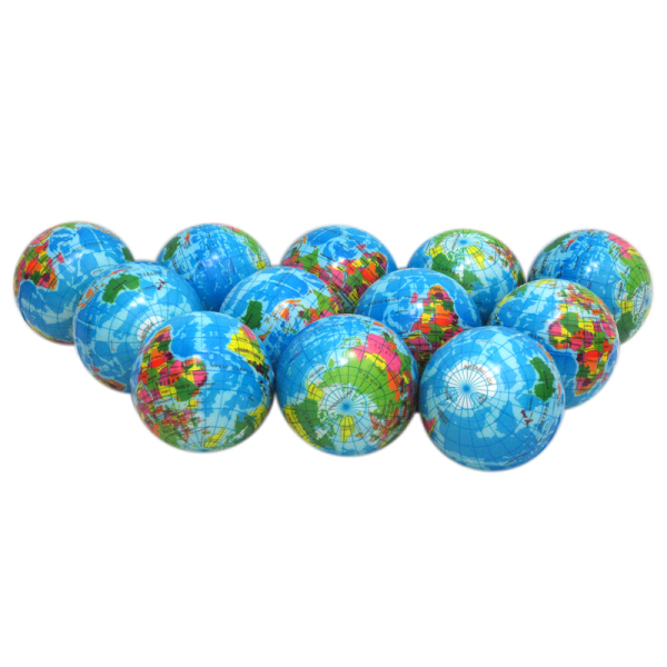 12PCS地球PU球 3寸 皮质