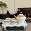 8头南瓜扫金茶壶套装-白色壶：1000-1350mL  单色清装 瓷器
