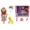 Multiple dolls with ponies, handbags, balloons, combs, mirrors