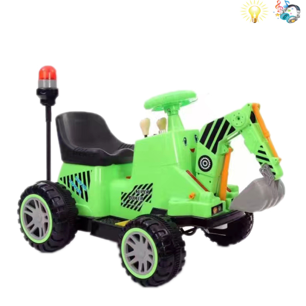 儿童工程车 遥控 电动 喷漆 英文IC 灯光 音乐 PVC 塑料