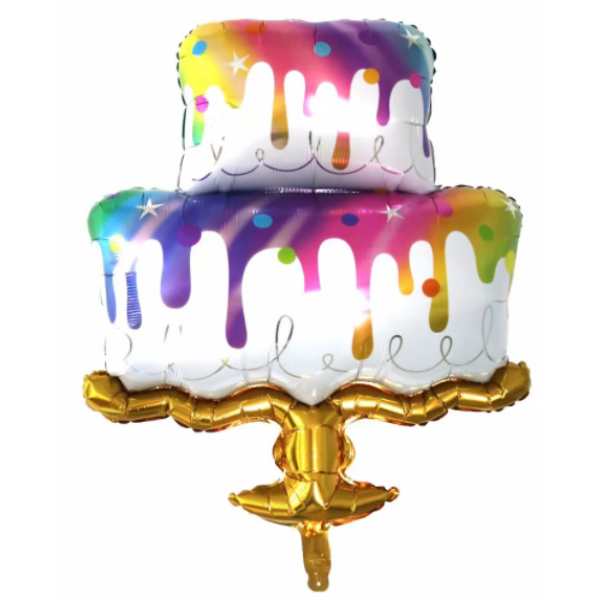 幻彩生日大蛋糕铝膜气球 单色清装 塑料