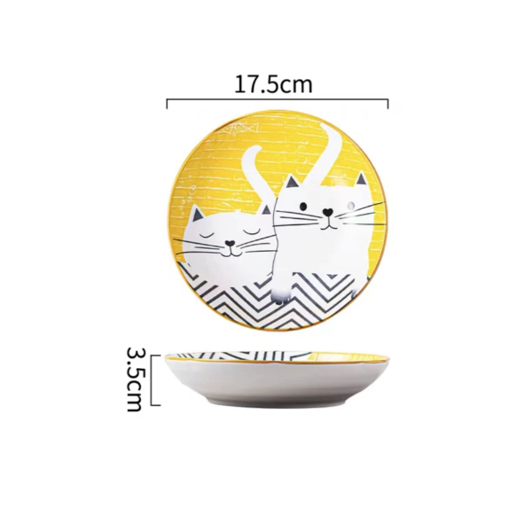 7寸回家撸猫深圆盘 单色清装 陶瓷