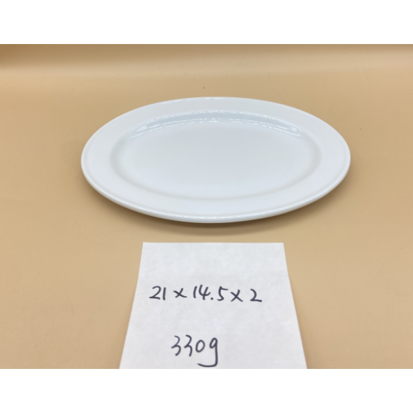 白色瓷器餐盘
【21*14.5*2CM】 单色清装 陶瓷