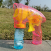 泡泡枪带2瓶泡泡水 惯性 灯光 包电 透明 塑料