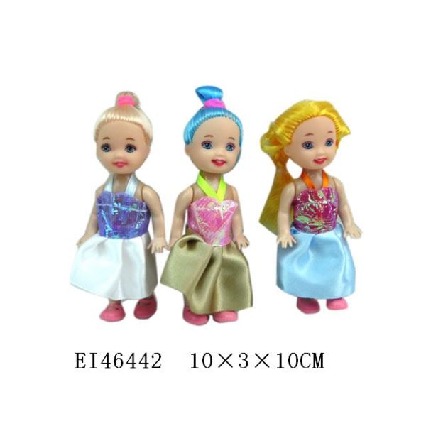 3只庄实身小娃娃 3.5寸 塑料